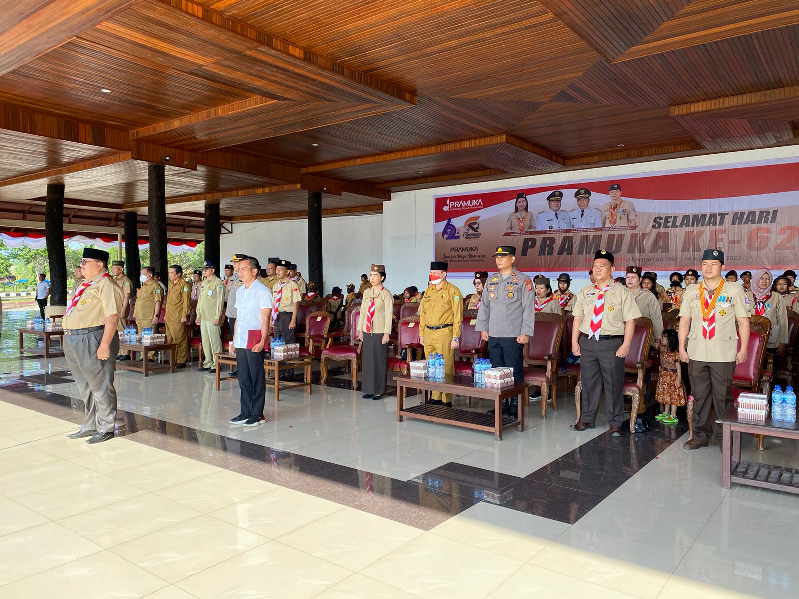 Sekkab Kubar Pimpin Apel Akbar HUT Pramuka Indonesia ke-62 