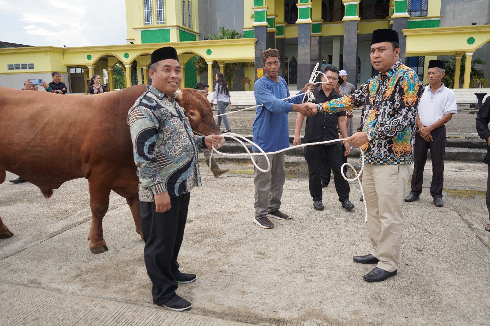 Bupati Kubar Serahkan Sapi Kurban Presiden ke Masjid Al Muttaqin, Islamic Center Kubar